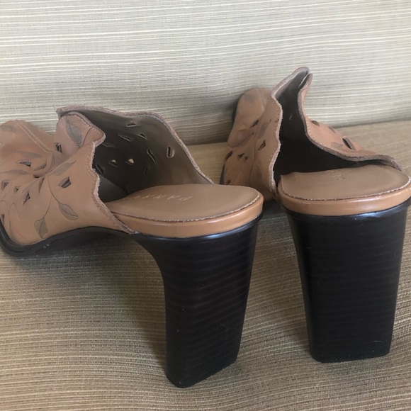 Fall Leather Cut out Pointed Toe Square Toe Vintage Heels Mules Y2K - Picture 5 of 7